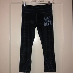 Lululemon x SoulCycle blue camo cropped legging
